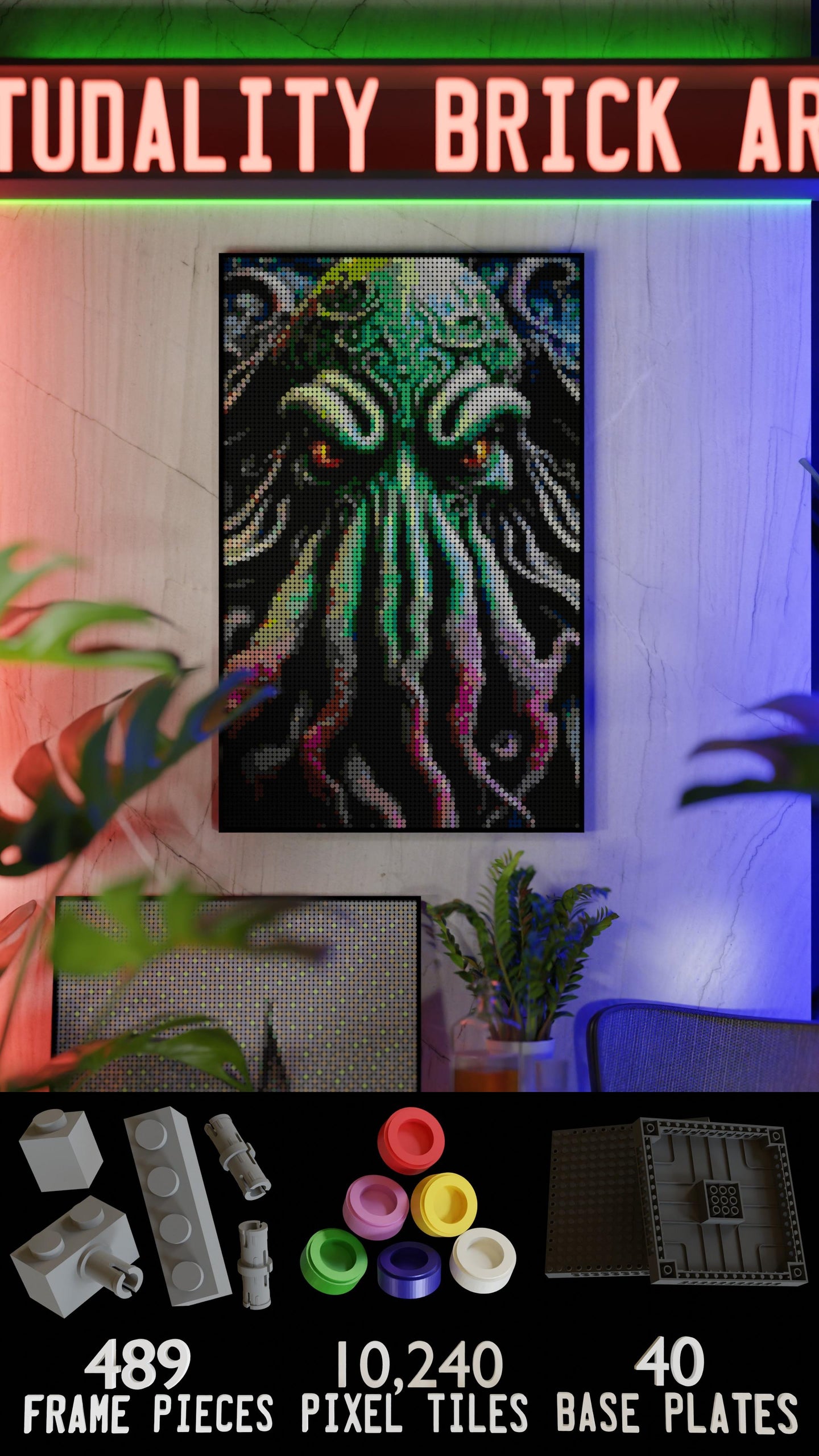 Arrival of Cthulhu LEGO® Style mosaic creative DIY building set